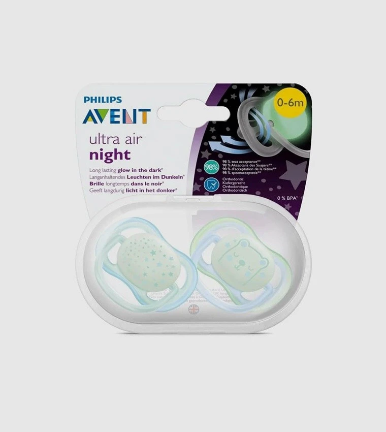 AVENT Ultra Air Night Soothers Boy 0-6 Months