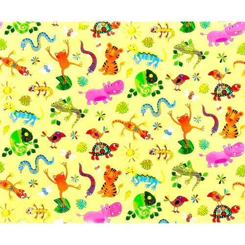 ورق تغليف هدايا للأطفال من Jung Design مقاس 75×100 سم - Jungle Fever