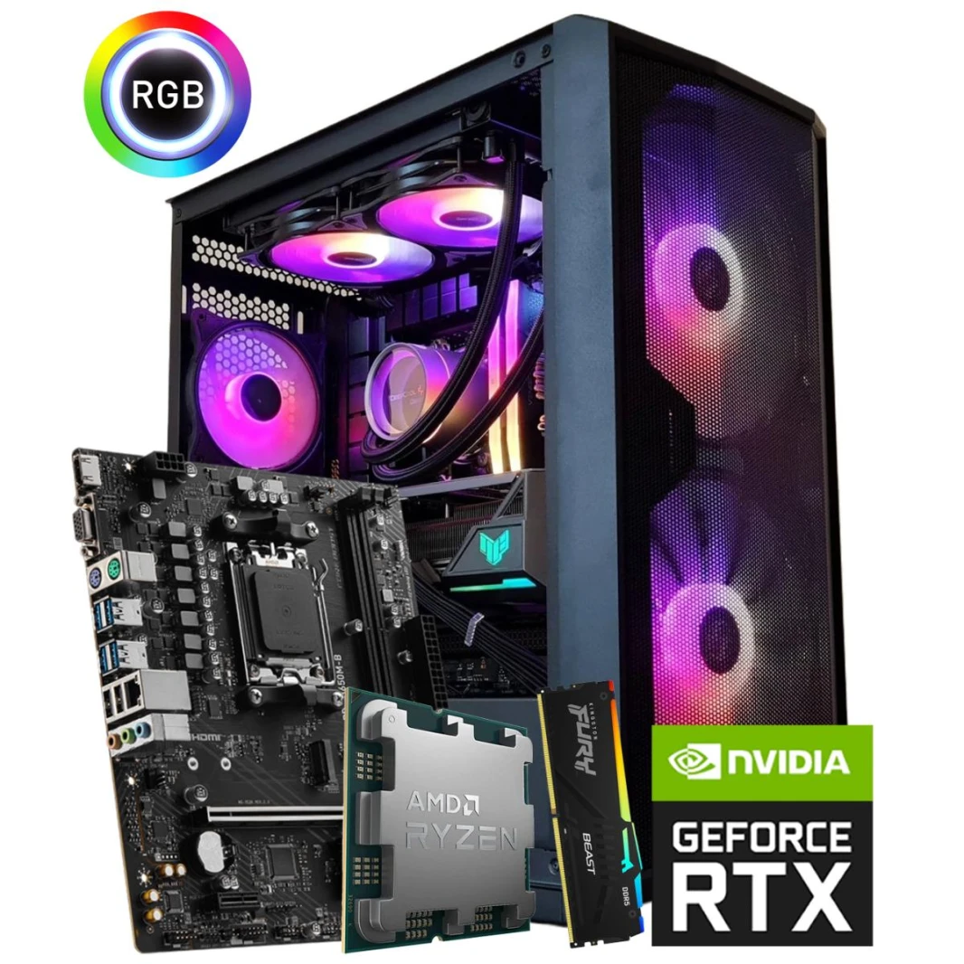 AMD RYZEN 7 7700 // RTX 4060 Ti 8 جيجابايت // 16 جيجابايت ذاكرة الوصول العشوائي - تصميم مخصص