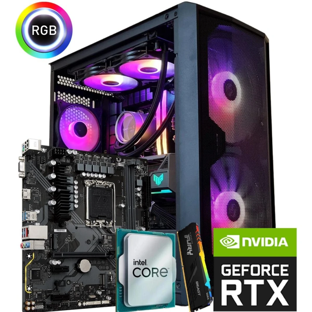 انتل كور i7 12700 // RTX 4060 Ti 8 جيجا // 16 جيجا رام DDR4 - تصميم مخصص