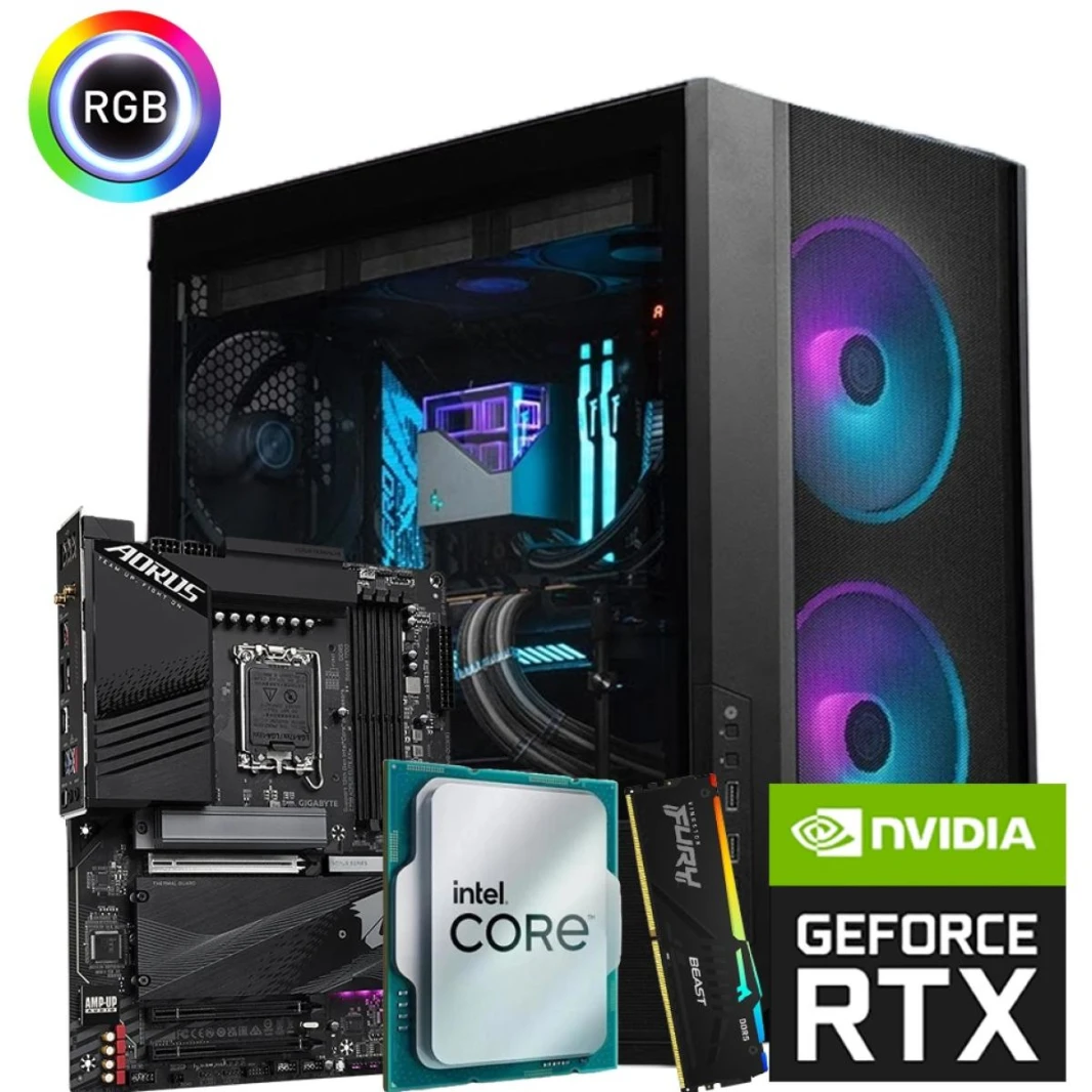 INTEL CORE i9 14900K // RTX 4080 Super 16 جيجابايت // 32 جيجابايت ذاكرة الوصول العشوائي DDR5 - تصميم مخصص