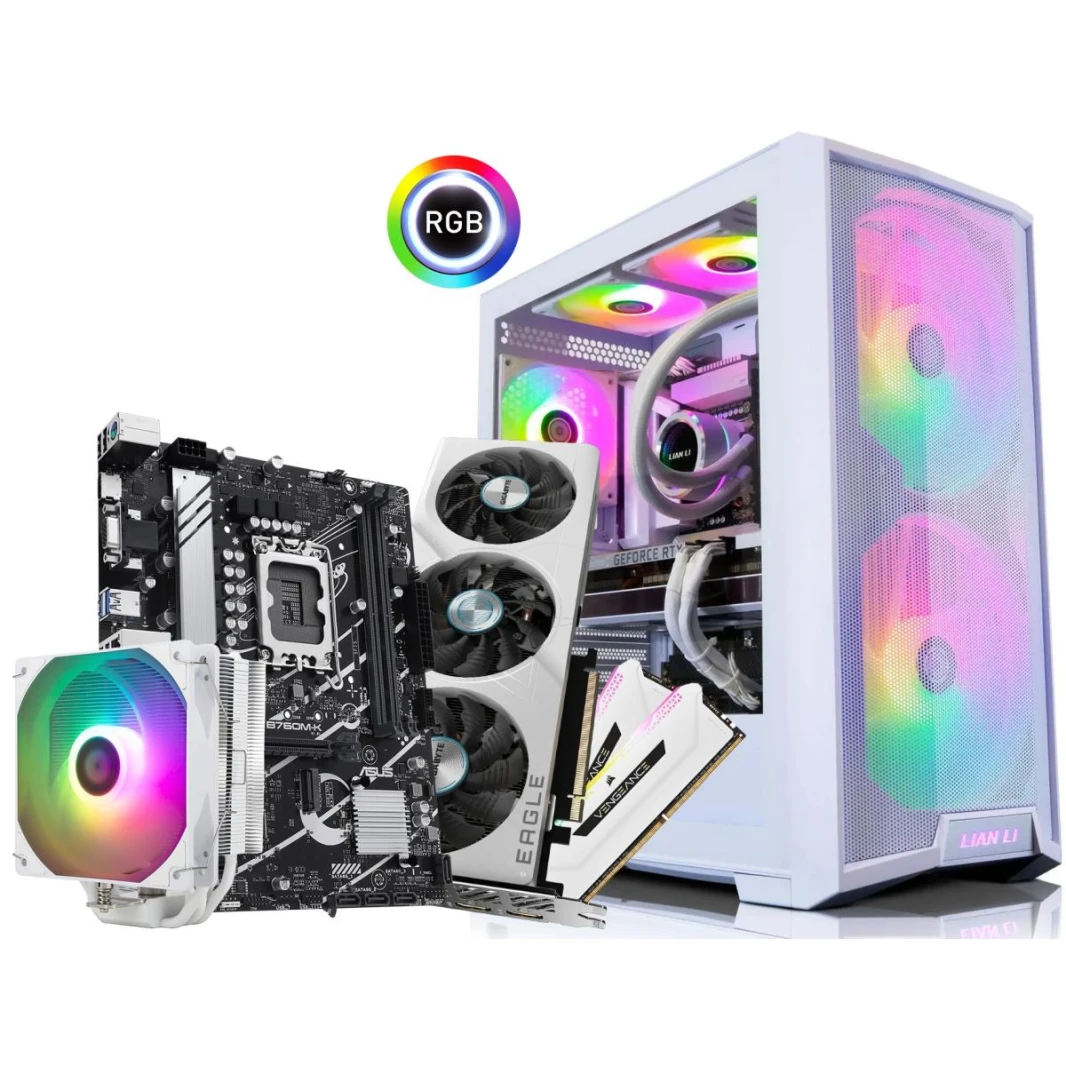 INTEL CORE i5 13400F // RTX 4060 Ti 8GB // 16GB RAM DDR4 - Special Black & White Gaming Build