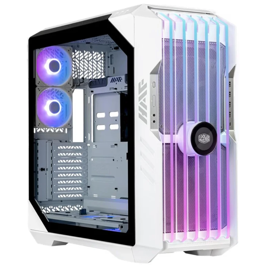 COOLER MASTER HAF 700 EVO ARGB (أبيض) حقيبة ألعاب من الزجاج المقوى ببرج كامل مع شاشة LCD قابلة للتخصيص من IRIS وكابل PCIE 4.0 RISER
