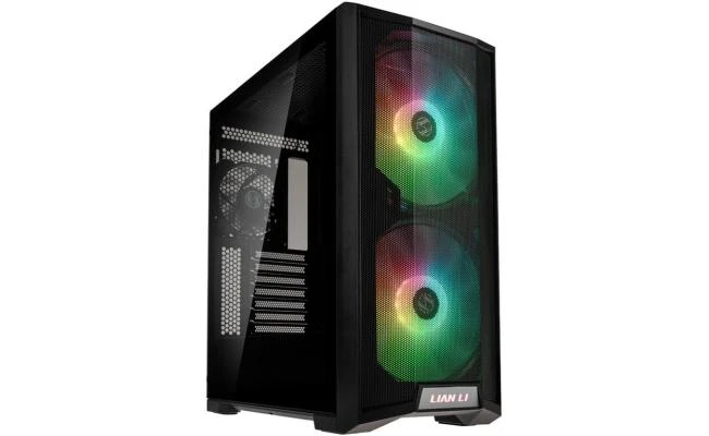 Lian Li LANCOOL 215 (215X أسود) MESH ARGB ATX Mid Tower حافظة ألعاب من الزجاج المقسى مع مراوح ARGB 2x200 مم و1x120 مم