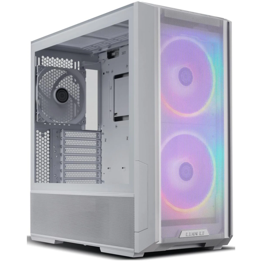 ليان لي لانكول 216 (216R-W) شبكة (أبيض) ARGB ATX Mid Tower حقيبة ألعاب زجاجية مع Type-C و (مراوح ARGB 2 × 160 مم + مروحة PWM 140 مم)