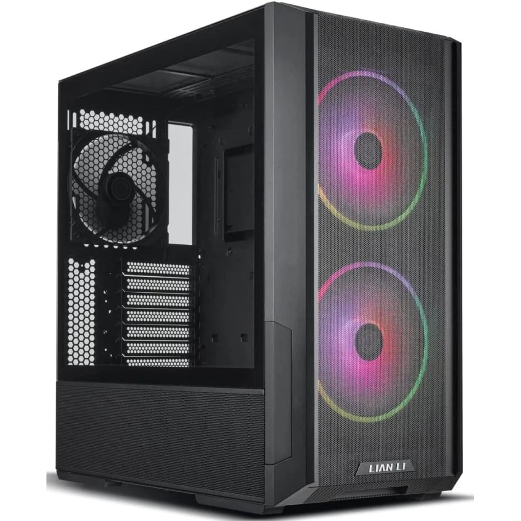 Lian Li LANCOOL 216 (216R-X) MESH (Black) ARGB ATX Mid Tower Tempered Glass Gaming Case W/ Type-C & (2x160mm ARGB Fans + 140mm PWM Fan)