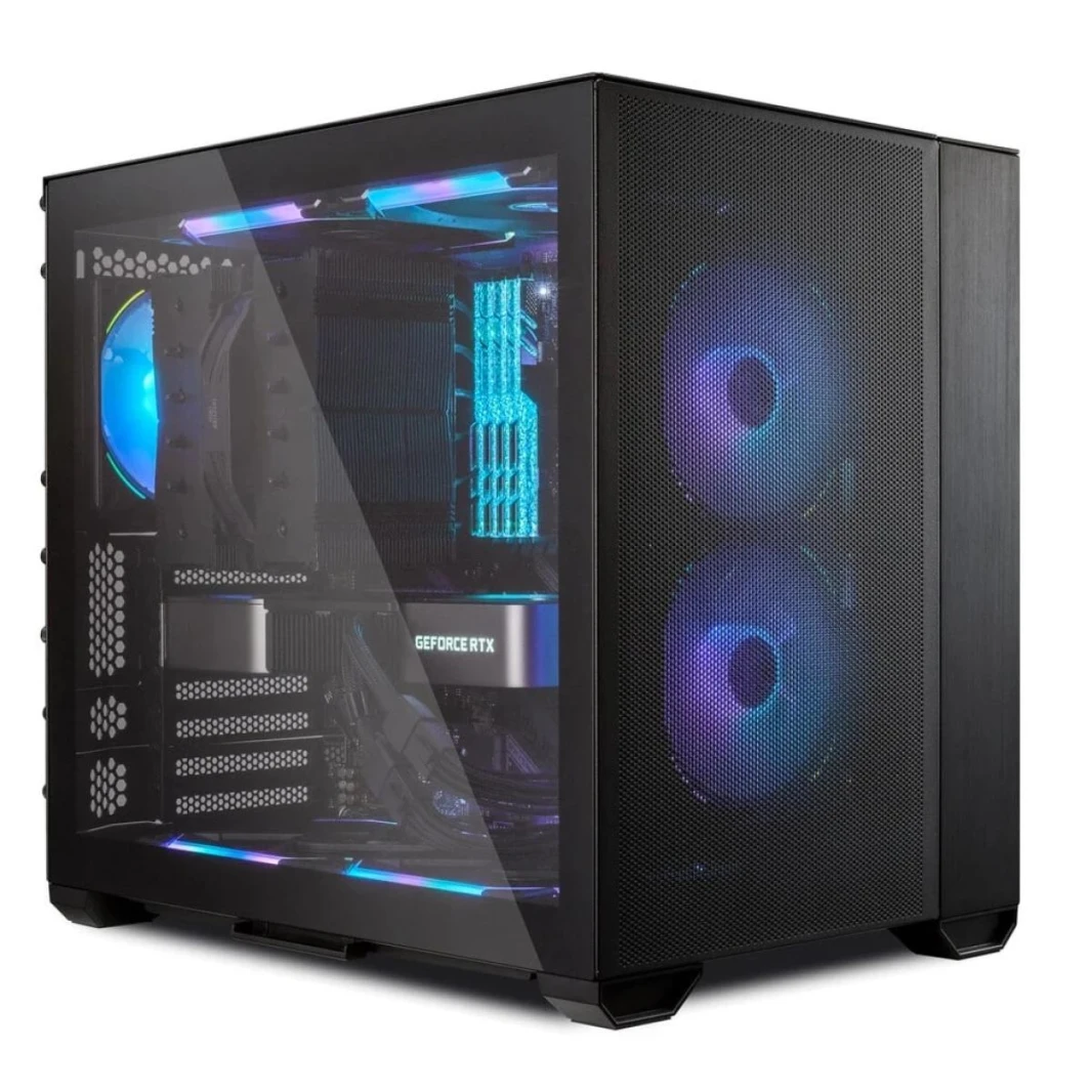 Lian Li O11 AIR MINI (Black) Mini Tower Tempered Glass Gaming Case w/ 3 Fans Installed & Super Fine Mesh Front & Sides