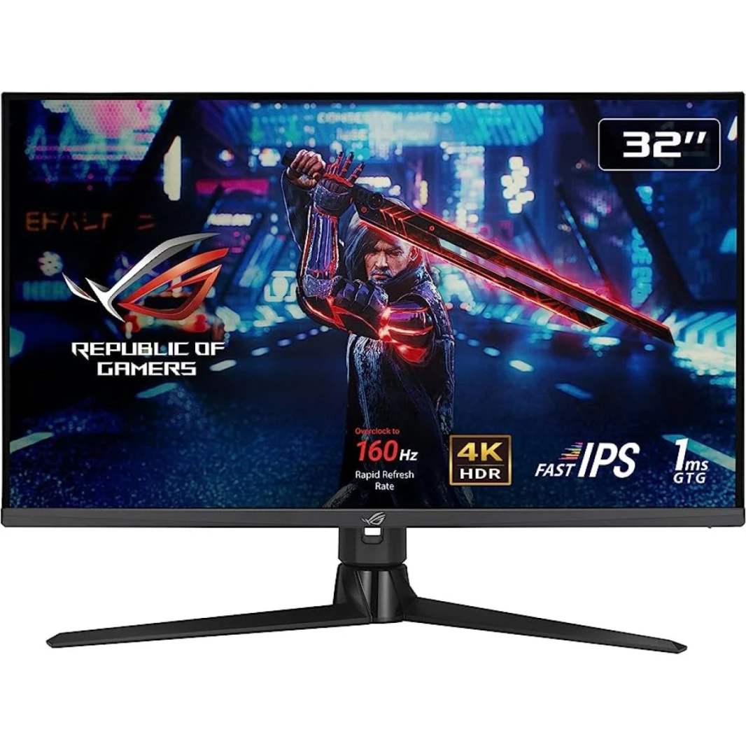 شاشة الألعاب ASUS ROG STRIX (XG32UQ) مقاس 32 بوصة، سريعة IPS 4K UHD 160 هرتز 1 مللي ثانية (GTG)، وDisplayHDR™ 600، وDCI-P3 96% وsRGB 130%، و10 بت، ومتوافقة مع G-Sync مع HDMI 2.1 وحامل مريح