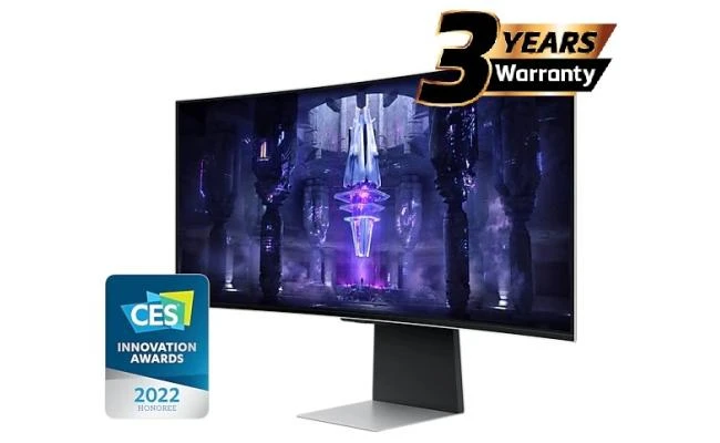 Samsung Odyssey OLED G8 (34BG850) 34" Smart 3K UWQHD (3440x1440) Curved , 175Hz, 0.1ms(GTG), HDR10+, 10Bits 99% DCI Coverage PRO Colors, FreeSync Premium , w/ Speakers, Ergonomic Stand & Core Sync