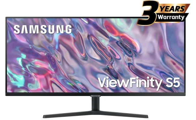 سامسونج ViewFinity S5 (C500) 34 بوصة UWQHD (3440 × 1440) شاشة مسطحة للأعمال VA، 100 هرتز، 5MS، 10 بت، 1.07 بي الألوان، HDR10، FreeSync مع شاشة عرض رفيعة للغاية