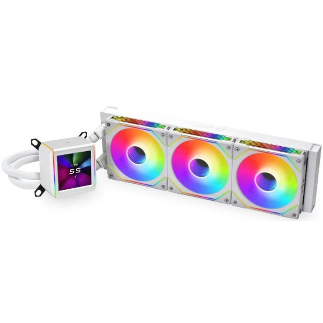 Lian Li Galahad II LCD 360 (White) ARGB AIO Extreme CPU Liquid Cooler, 2.88” IPS LCD Screen For Displaying, Recording Or Capturing Contents, UNI FAN SL-INF Edition Daisy-Chainable Pre-installed Design