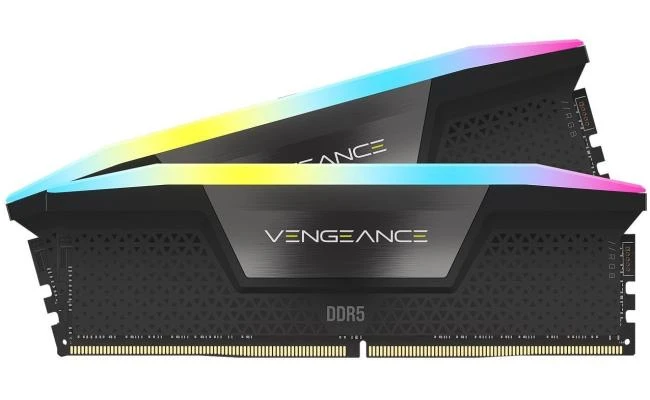 CORSAIR VENGEANCE RGB 96GB (2x48GB) DDR5 RAM 6400MT/s CL32 Memory Kit — Black