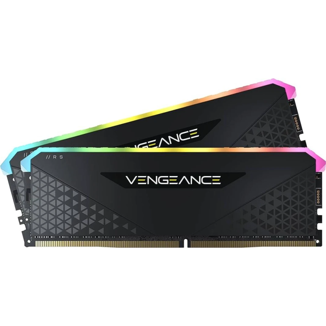 مجموعة الذاكرة CORSAIR VENGEANCE RGB RS 64GB (2x32GB) DDR4 RAM 3600MHz CL18 - أسود