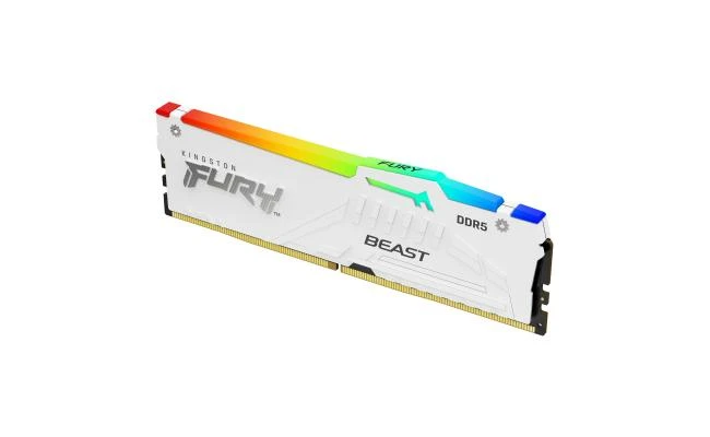 ذاكرة سطح المكتب KingSton Fury Beast RGB Single 16GB DDR5 5200MT/s-CL40 (أبيض)