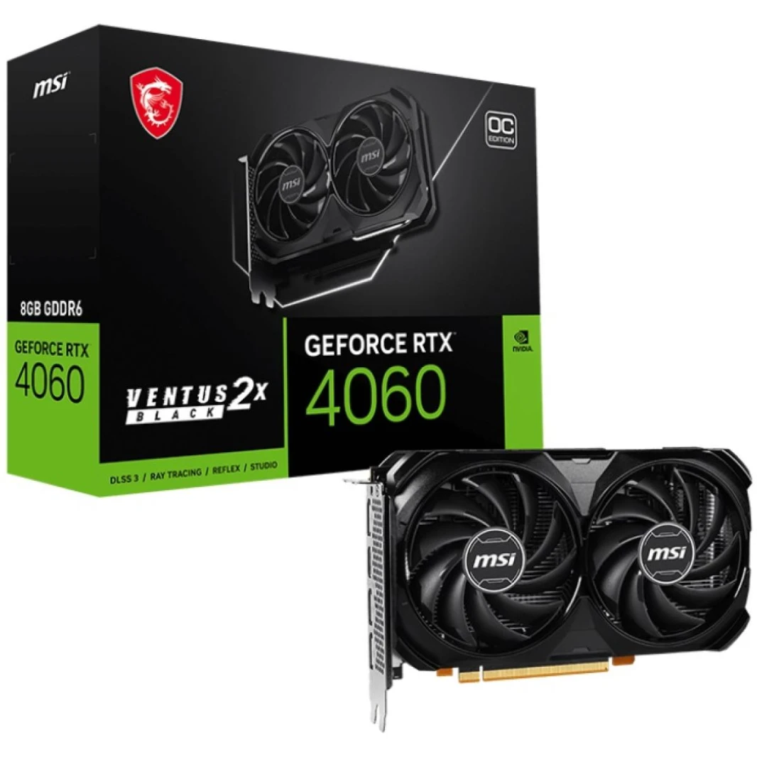 ام اس اي جي فورس ار تي اكس 4060 فينتوس 2X اسود 8 جيجا OC GDDR6 - كارت الشاشة