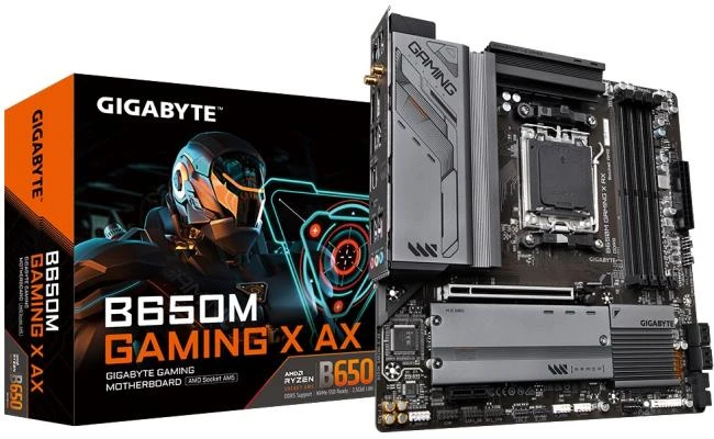 اللوحة الأم للألعاب GIGABYTE B650M GAMING X AX (WIFI 6) AMD RYZEN 7000 Series AM5/DDR5/PCIe 4.0/2xM.2 - mATX