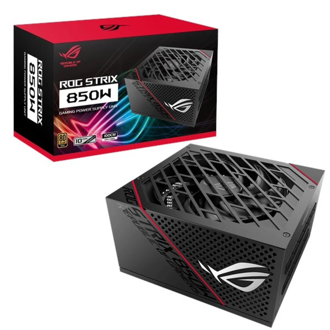 ASUS ROG Strix 850W 80+ مزود طاقة ذهبي، كابلات معيارية بالكامل