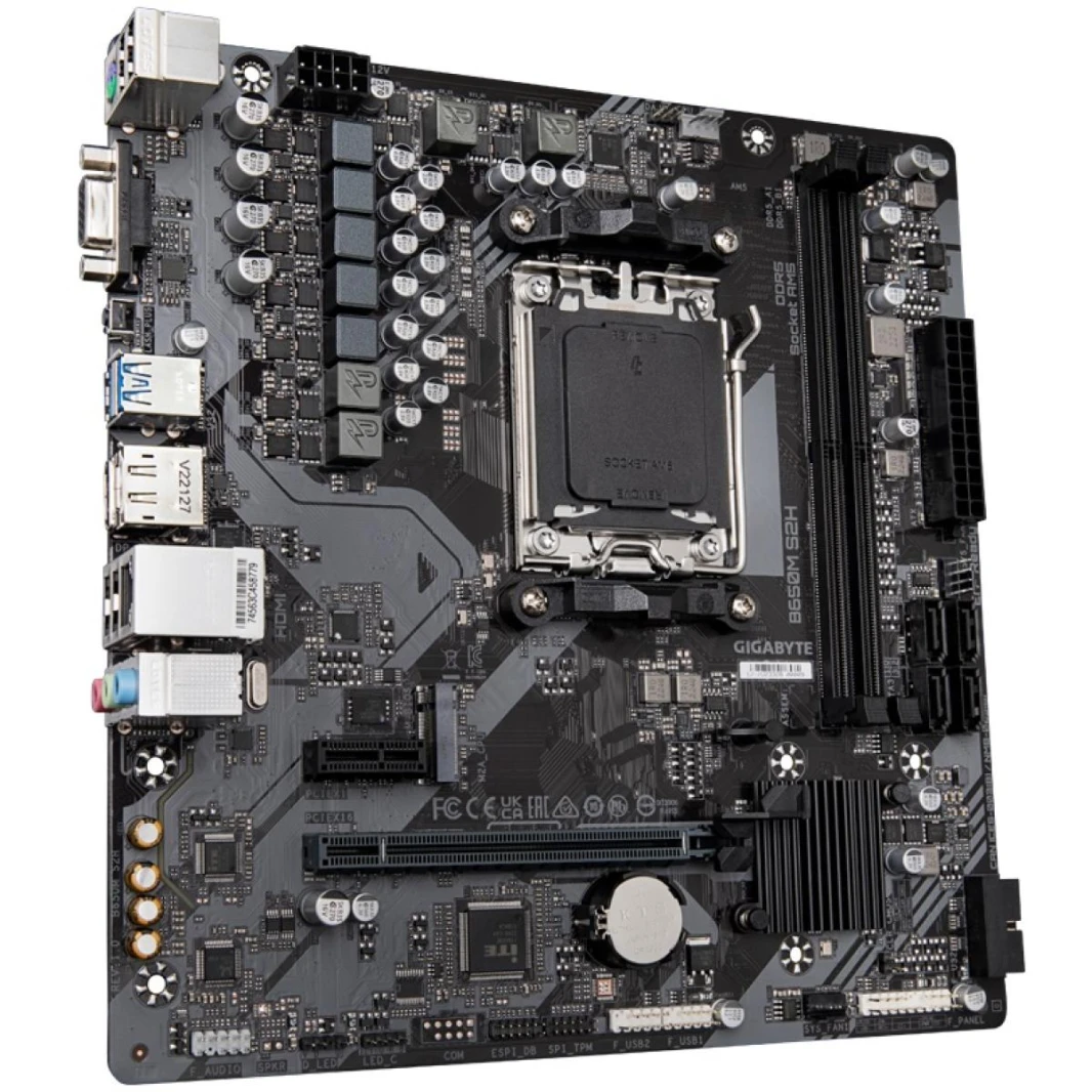 اللوحة الأم GIGABYTE B650M S2H AMD RYZEN 7000 Series AM5/DDR5/PCIe 4.0/1xM.2 - mATX