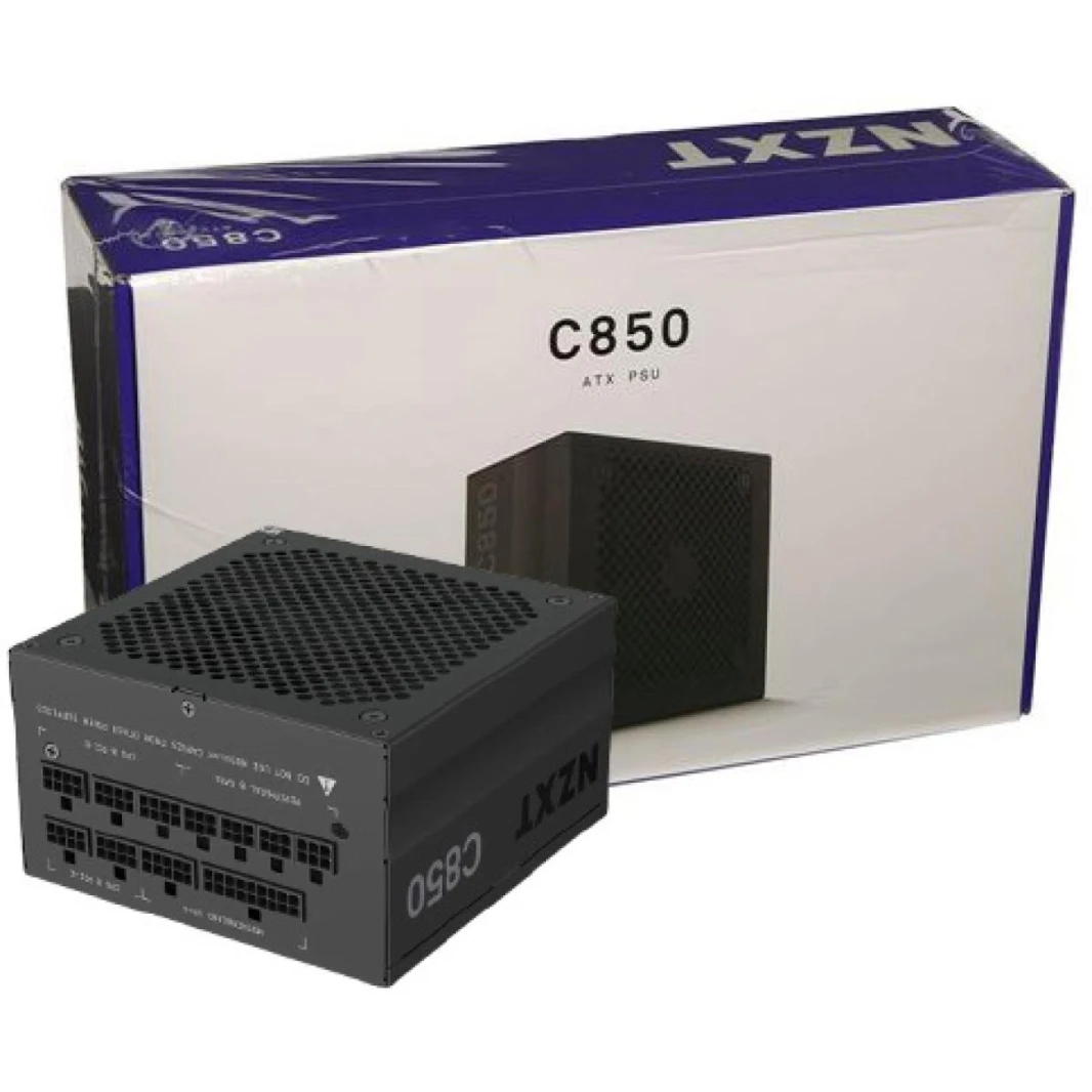NZXT C850، 850 واط 80+ ذهبي وحدة إمداد طاقة ألعاب ATX كاملة مع تحكم هجين صامت في المروحة، محامل ديناميكية سائلة