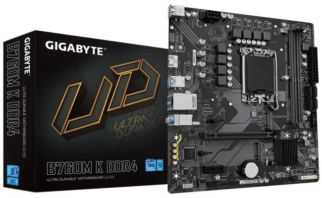 جيجابايت B760M K، Intel 14th 13th 12th Series، LGA 1700/DDR4/PCIe 4.0/2xM.2 - اللوحة الأم للألعاب mATX