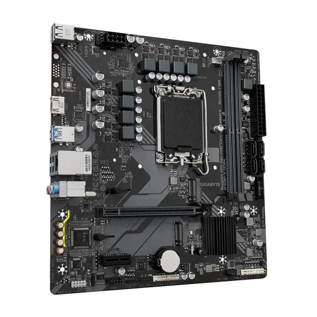 جيجابايت B760M K، Intel 14th 13th 12th Series، LGA 1700/DDR4/PCIe 4.0/2xM.2 - اللوحة الأم للألعاب mATX