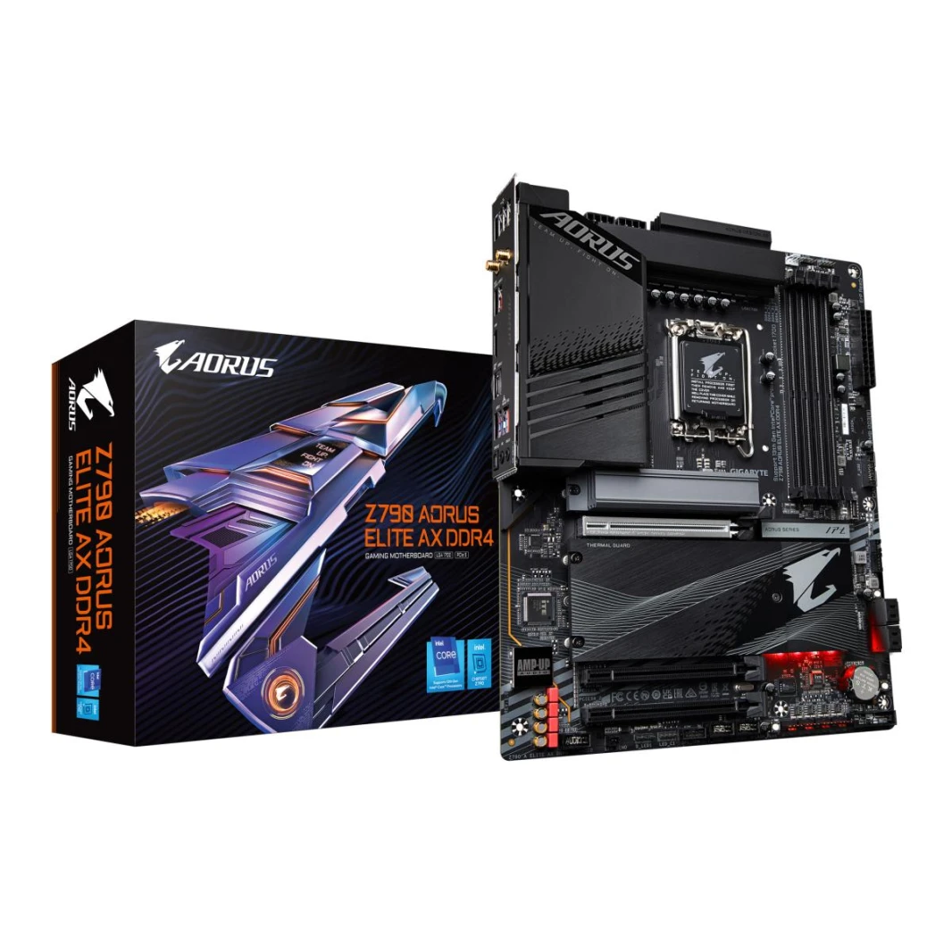 جيجابايت Z790 AORUS ELITE AX (WiFi 6E)، Intel 13th 12th Series، LGA 1700/DDR4/PCIe 5.0/4xM.2 - اللوحة الأم للألعاب ATX