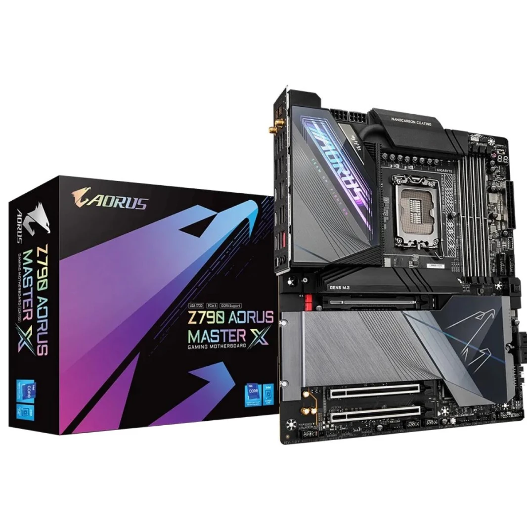 GIGABYTE Z790 AORUS MASTER X (WiFi 7), Next-Gen Processors Intel 13th 12th Series, LGA 1700/DDR5/PCIe 5.0/5xM.2 - ATX Gaming MotherBoard