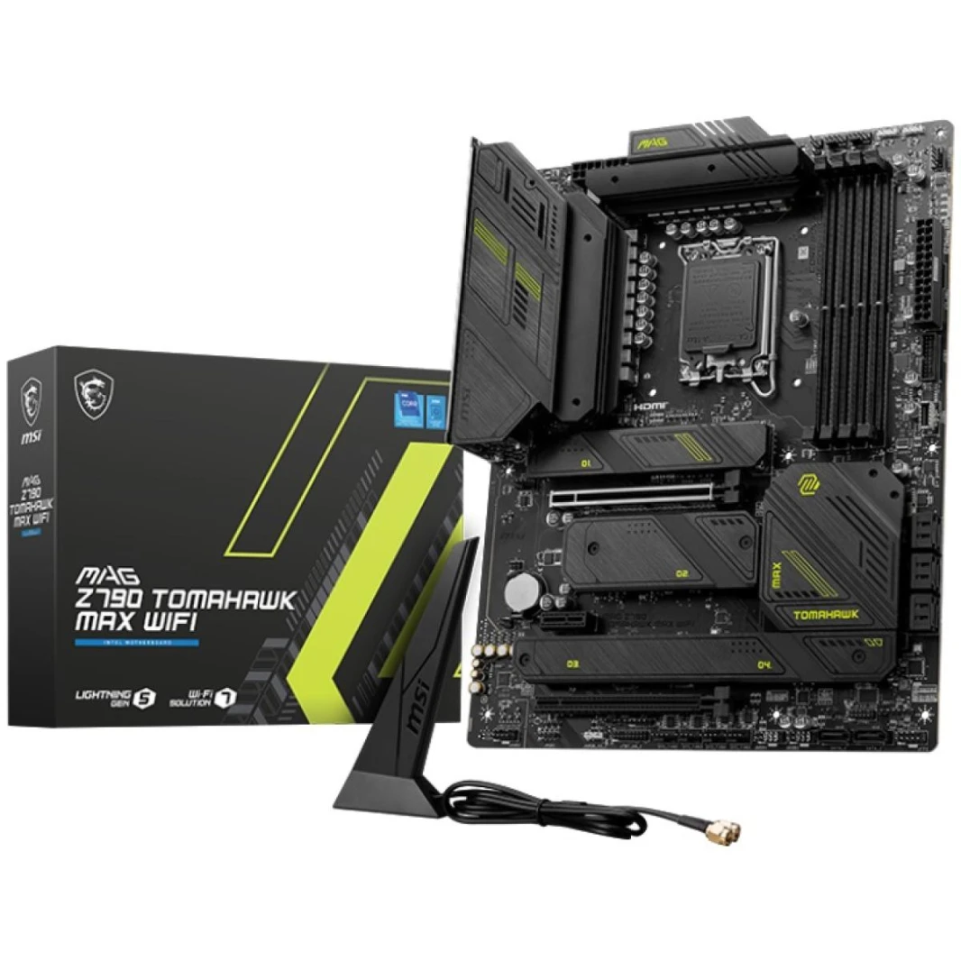 MSI MAG Z790 TOMAHAWK MAX WIFI (Wi-Fi 7)، سلسلة Intel 14th 13th 12th، LGA 1700/DDR5/PCIe 5.0/4xM.2 - اللوحة الأم للألعاب ATX