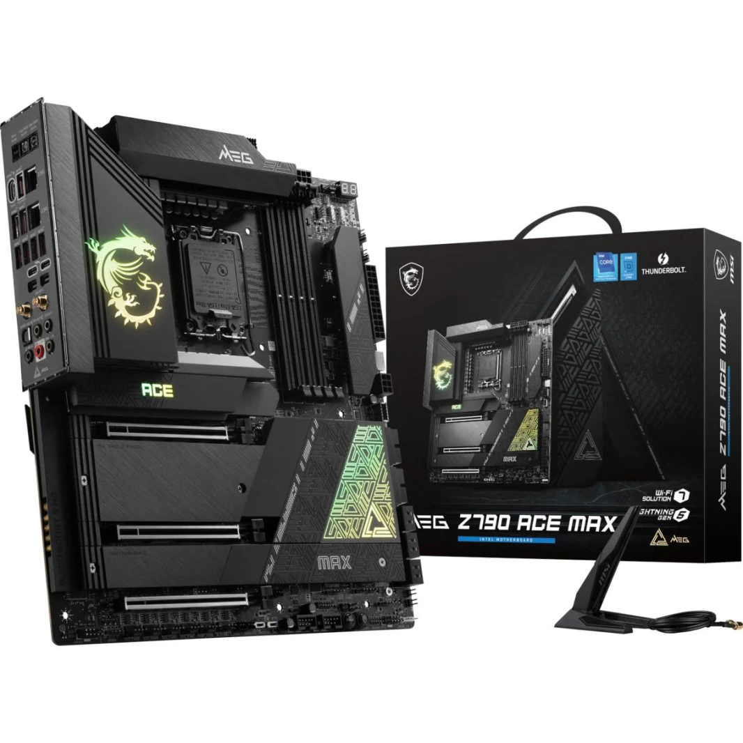 MSI MEG Z790 ACE MAX Wi-Fi 7، سلسلة Intel 14th 13th 12th، LGA 1700/DDR5/PCIe 5.0/5xM.2 - اللوحة الأم للألعاب ATX