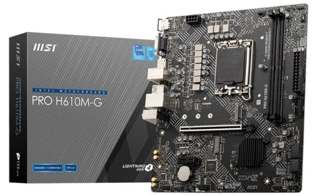 اللوحة الأم MSI PRO H610M-G DDR5 LGA 1700 Intel 12th PCIe 4.0 USB 3.2 Gen1 M.2 mATX