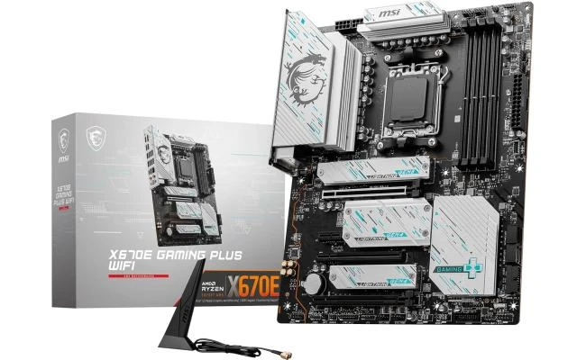 MSI X670E GAMING PLUS WIFI (Wi-Fi 6E) AMD RYZEN 7000 Series AM5/DDR5/PCIe 5.0/4xM.2 - اللوحة الأم للألعاب ATX