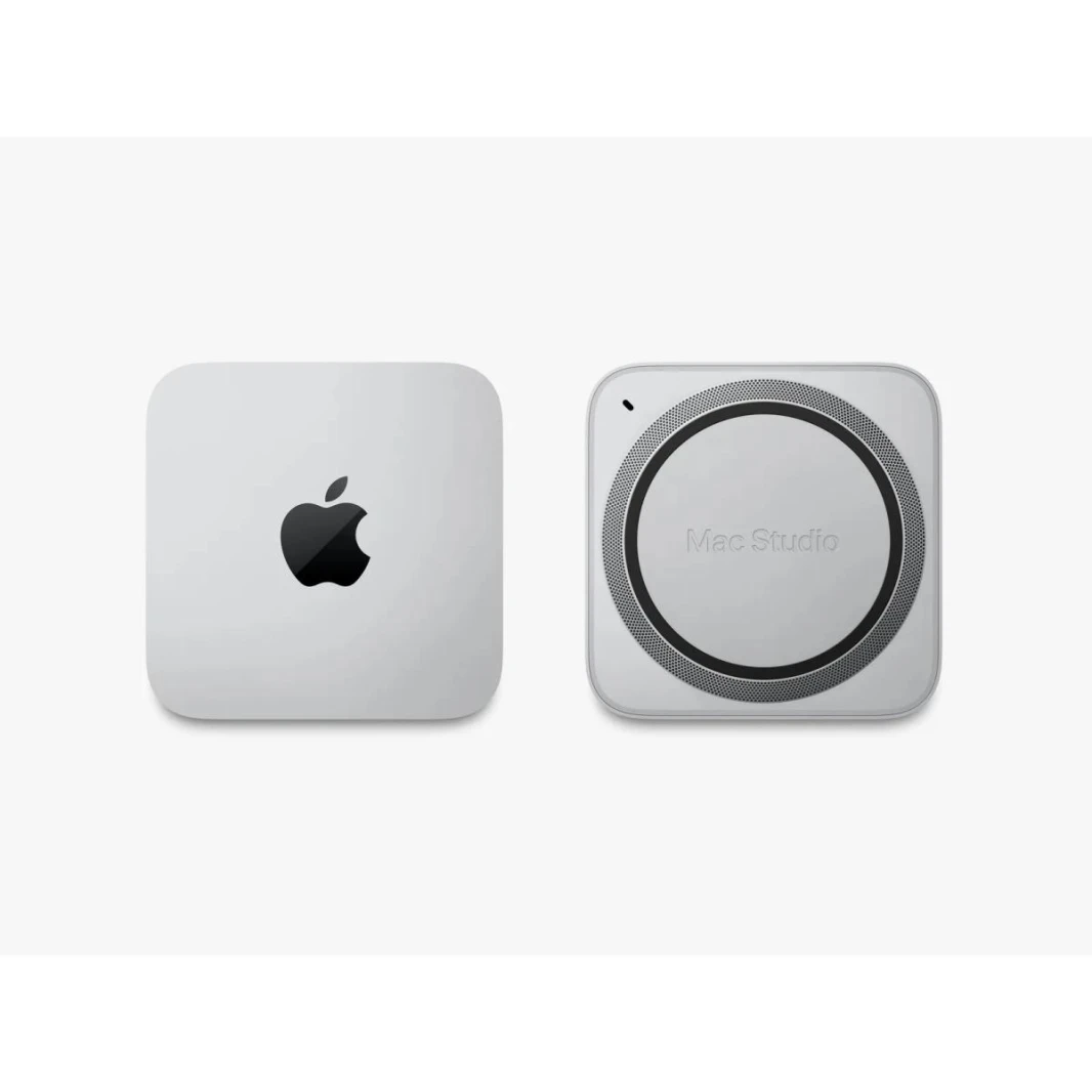 شريحة Apple Mac Studio Apple M2 Ultra مع وحدة معالجة مركزية 24 نواة ووحدة معالجة رسومات 60 نواة وذاكرة وصول عشوائي 64 جيجابايت ومحرك أقراص SSD سعة 1 تيرابايت (فضي)