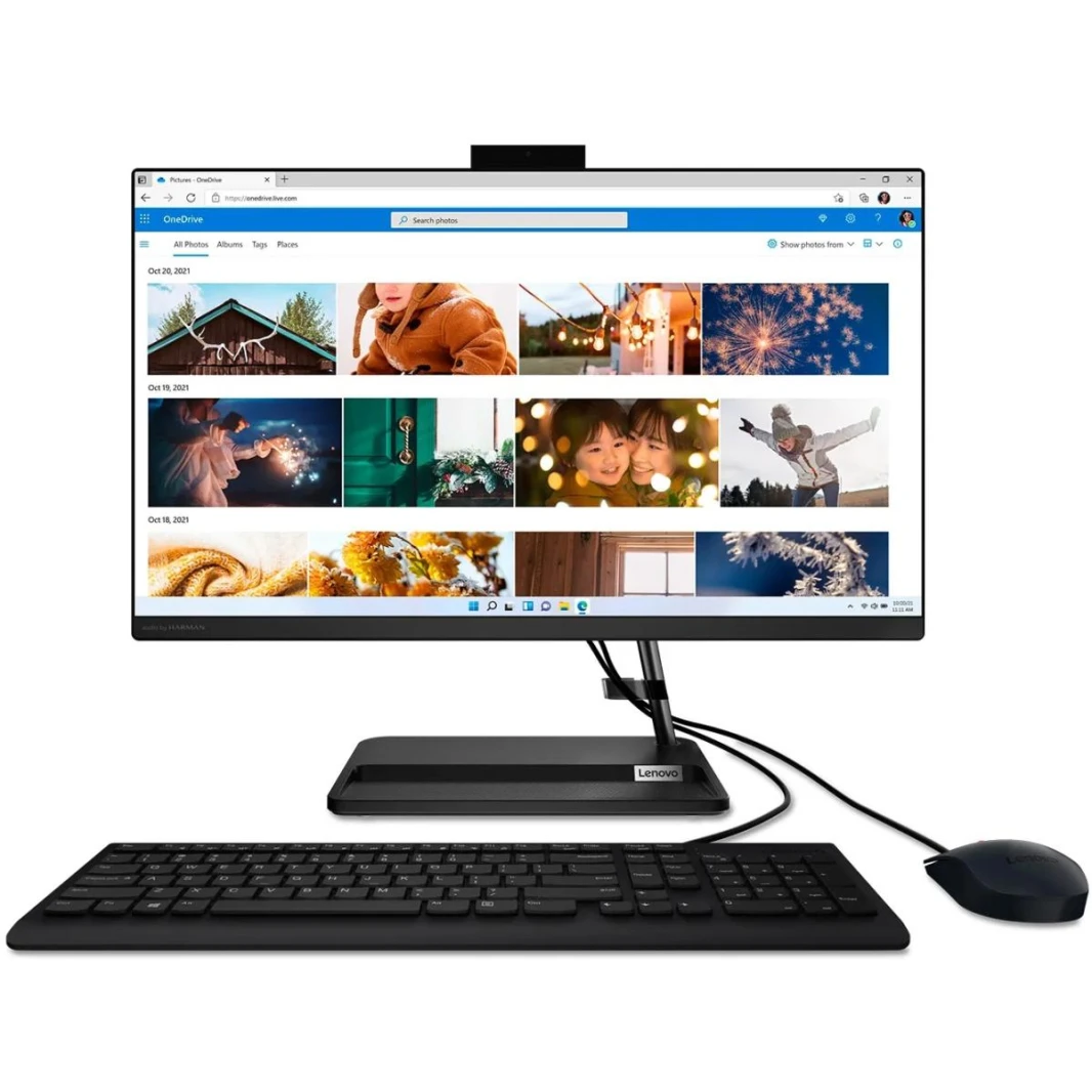 Lenovo IdeaCentre AIO 3 24IAP7 كمبيوتر الكل في واحد 24 بوصة FHD IPS غير لمس، الجيل الثاني عشر Intel Core i5-12450H، Intel® UHD Graphics، ذاكرة الوصول العشوائي DDR4 8 جيجابايت، 256 جيجابايت M.2 PCIe NV