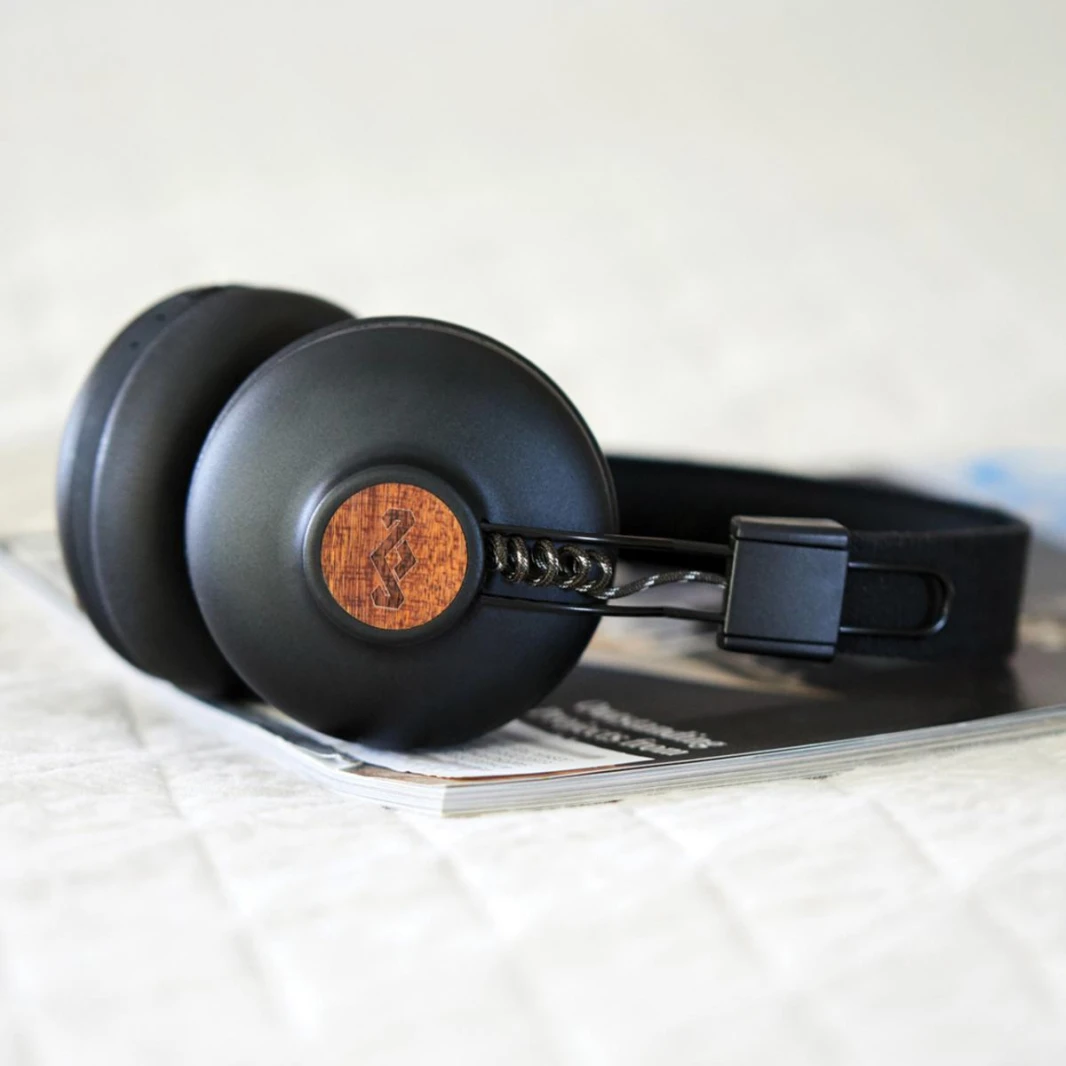 House of Marley Positive Vibration 2 Wireless On-ear Headphones w/ Microphone, Bluetooth Connectivity, Ultra-Comfortable & Foldable Design Up To 12 Hours of Playtime, Compatible with IOS and Android (