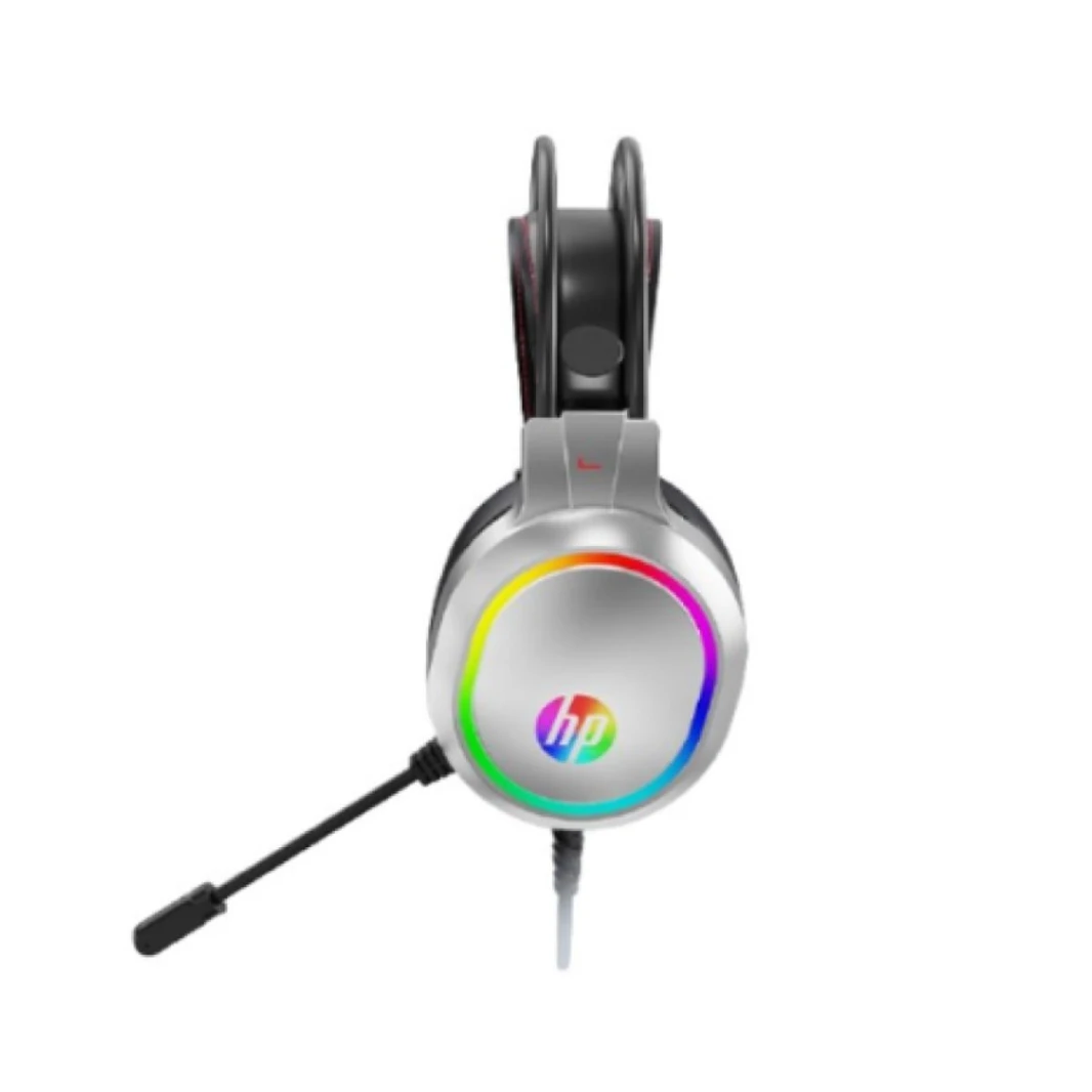 سماعة الألعاب HP DHE-8012U السلكية ذات الصوت المحيطي 4D مع تأثير أضواء RGB LED وميكروفون مرن متعدد الاتجاهات
