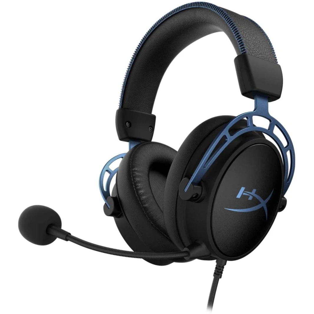 HyperX Cloud Alpha S - 7.1 سماعة ألعاب محيطة افتراضية متقدمة مع ميكروفون لإلغاء الضوضاء قابل للفصل - أزرق