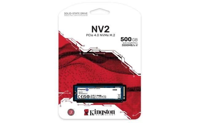 Kingston NV2 500GB M.2 NVMe PCIe 4.0, GEN 4 SSD حتى 3500/2100 ميجابايت/ثانية للقراءة/الكتابة