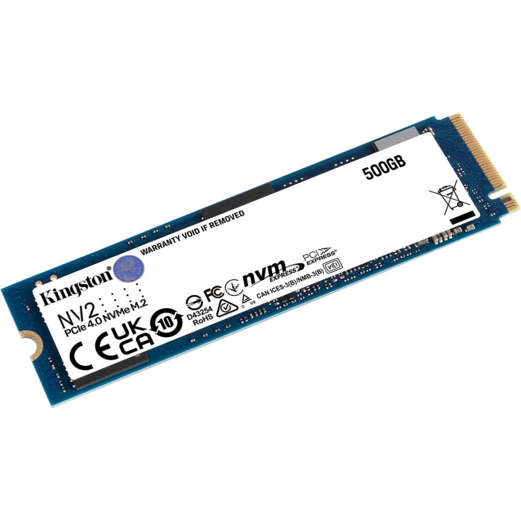 Kingston NV2 500GB M.2 NVMe PCIe 4.0, GEN 4 SSD حتى 3500/2100 ميجابايت/ثانية للقراءة/الكتابة