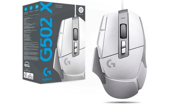 لوجيتك G502 X Lightforce سلكية، مفاتيح بصرية ميكانيكية هجينة مع مستشعر Hero 25K، 89 جرام، 13 وحدة تحكم قابلة للبرمجة - ماوس ألعاب عالي الأداء (أبيض)