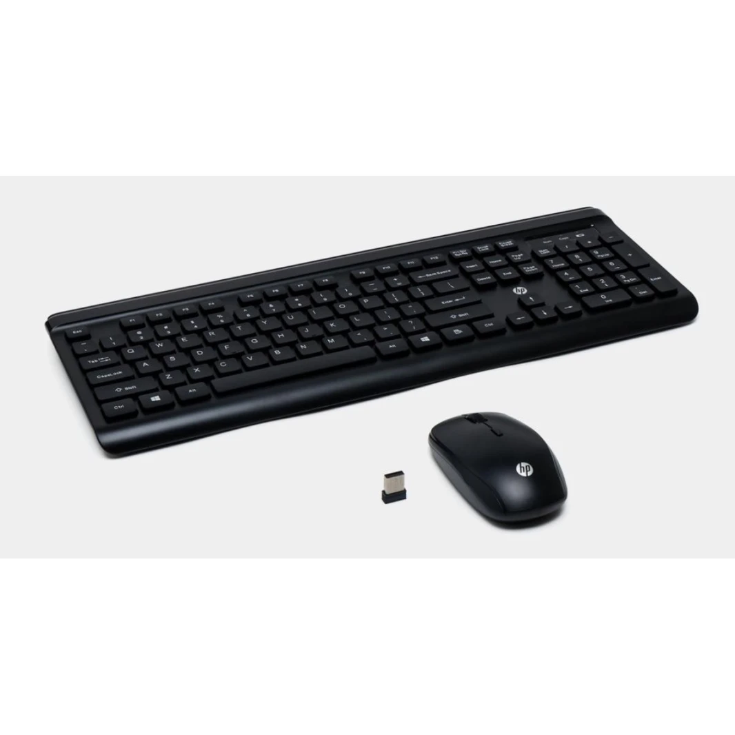 اتش بي CS500 Kit Office Combo 2 في 1 لاسلكي (2.4 جيجا هرتز) ، لوحة مفاتيح كاملة الحجم بتصميم نحيف صامت وماوس يصل إلى 1600 ديسيبل لكل بوصة - لنظام التشغيل Windows (عربي)