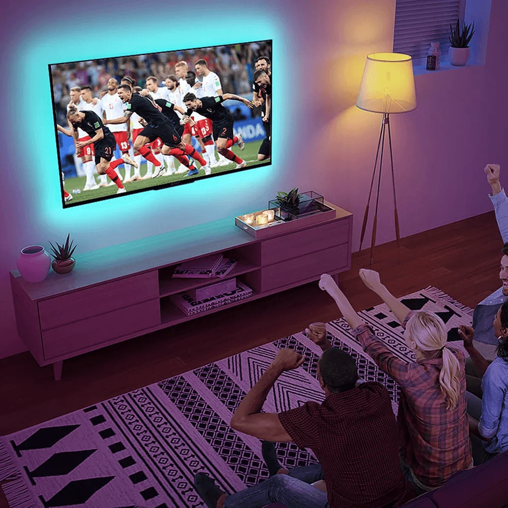حبل إضاءة LED بألوان RGB 5050 مع تحكم من خلال تطبيق الموبايل 4 متر