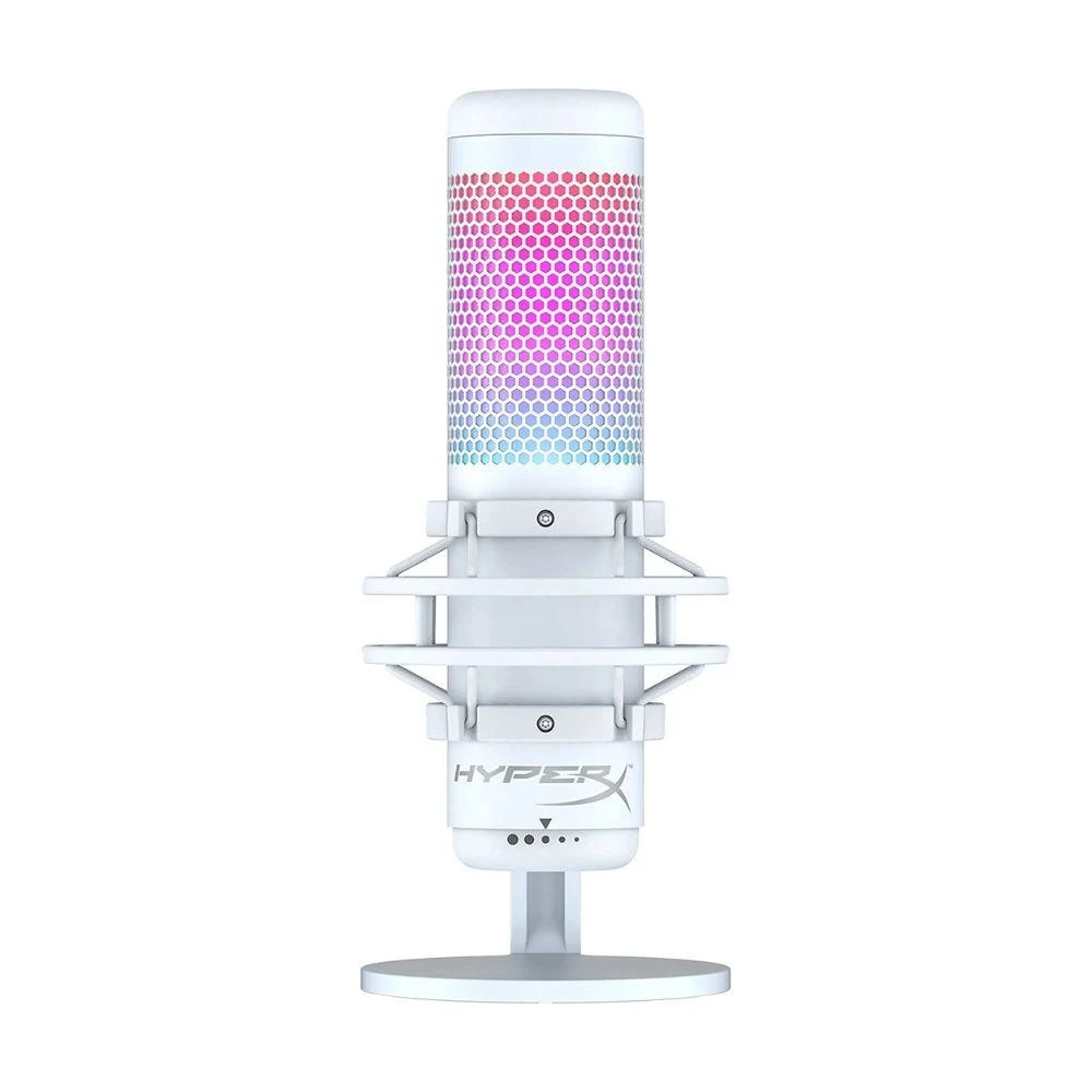 HyperX QuadCast S - ميكروفون USB مع إضاءة RGB باللون الأبيض