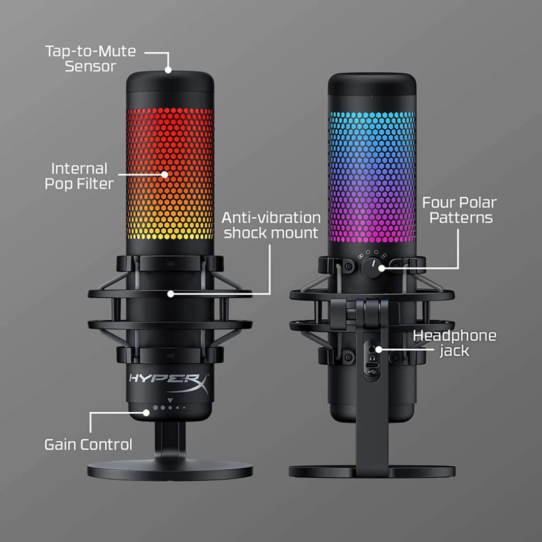 HP HyperX QuadCast S RGB USB Condenser Microphone for PC, PS4, PS5 and Mac