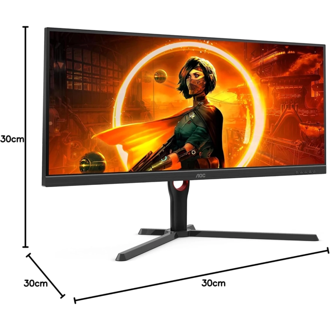 AOC U34G3XM 34 "Ultrawide QHD 2K 144Hz 1MS SRGB 121 ٪ FreeSync ارتفاع الضبط Low Inport Lag W/2x HDMI 2.0 & DisplayPort