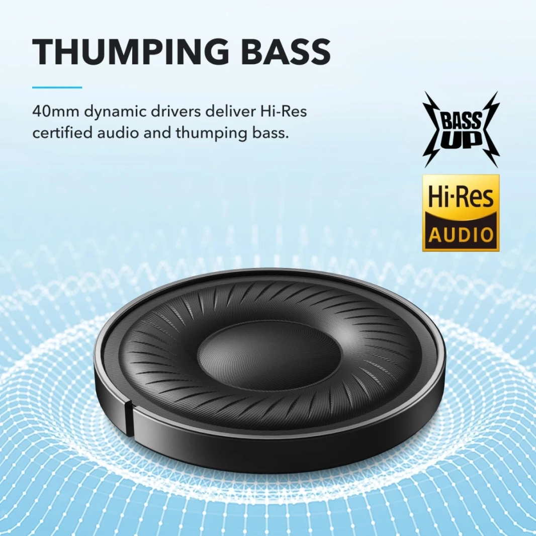 Anker Soundcore Q20I Wireless Hybrid Active Novening Headphones 40 H Long ANC Playtime HI-RES AUDIO BIG BASS MODE