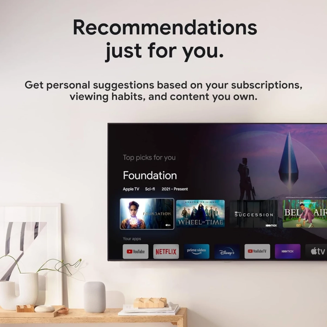 chromecast with Google TV (HD) Streaming Stick Entertainment على تلفزيونك مع أفلام البحث الصوتي وعروضها والتلفزيون المباشر في 1080 بكسل HD - الثلج