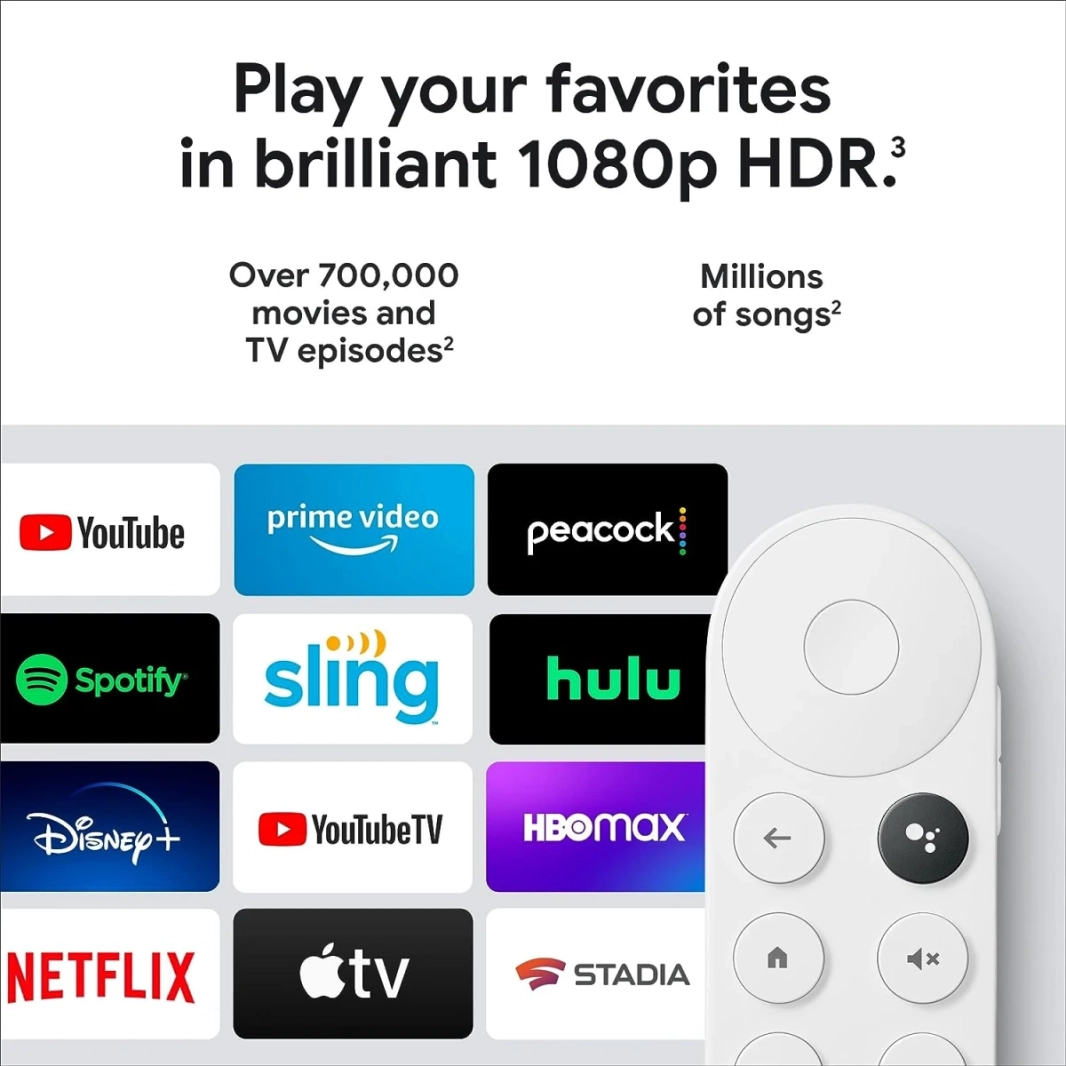 chromecast with Google TV (HD) Streaming Stick Entertainment على تلفزيونك مع أفلام البحث الصوتي وعروضها والتلفزيون المباشر في 1080 بكسل HD - الثلج