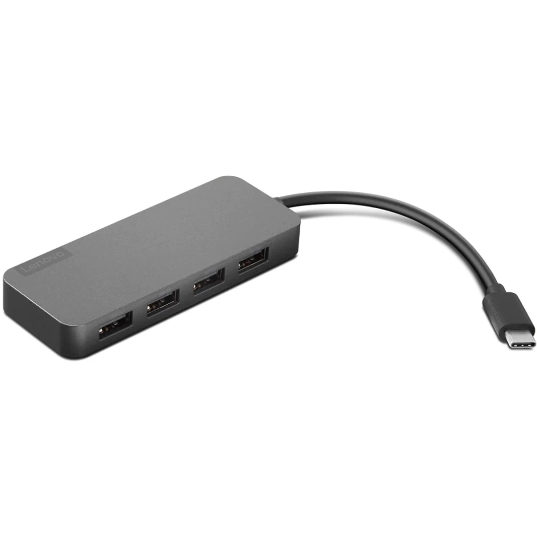 لينوفو USB-C إلى 4 منافذ USB-A Hub - رمادي
