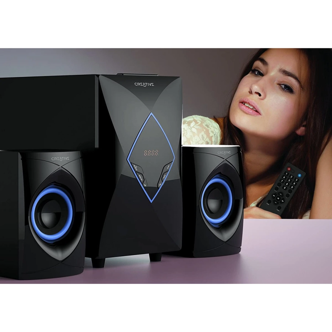 Creative SBS E2800 2.1 High Performance Home Entertainment System 50 Watts Wooden SubwooferUSB MP3 Player & FM - Black