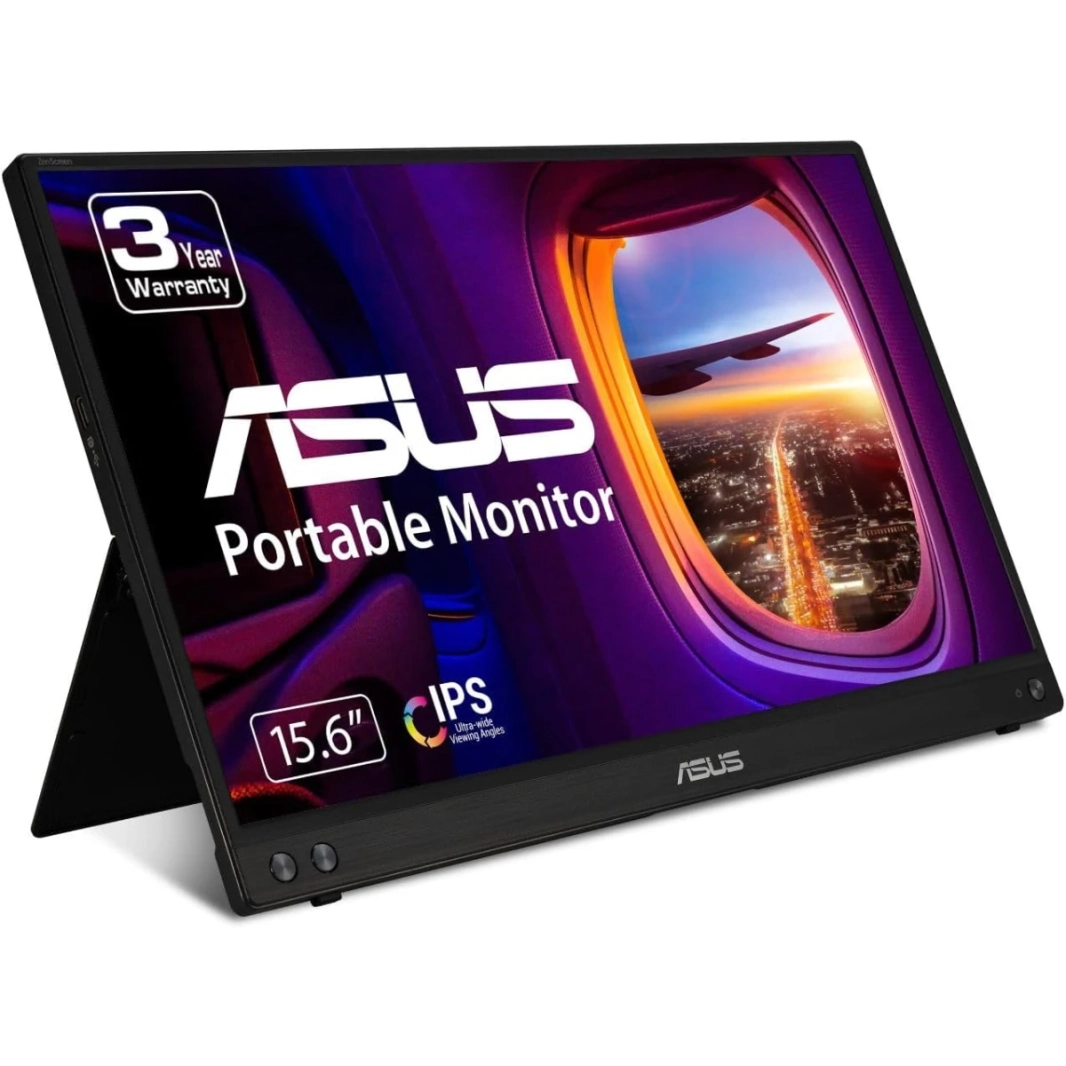 ASUS MB16ACV ZenScreen 15.6” IPS Full HD Anti-Glare Surface Portable USB Type-C Eye Care Kickstand For Laptop PC Phone & Console